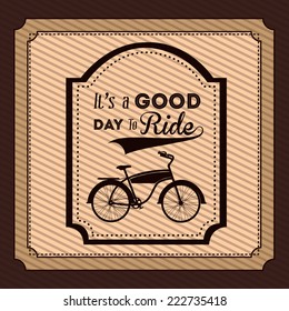 Bike design over brown background, vector illustration 