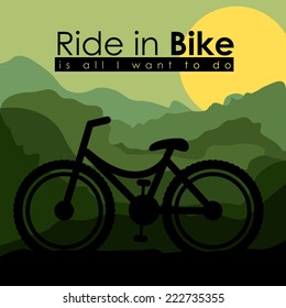 Bike design over landscape background, vector illustration 