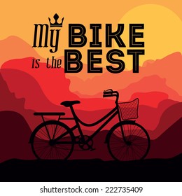 Bike design over landscape background, vector illustration 