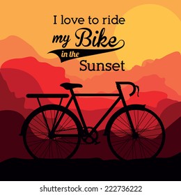 Bike design over landscape background, vector illustration 