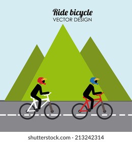 Bike design over landscape background,vector illustration