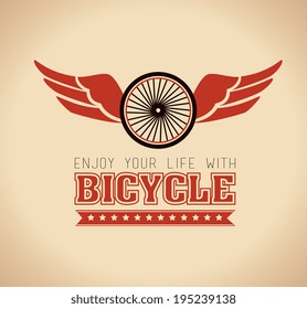 Bike design over orange background,vector illustration