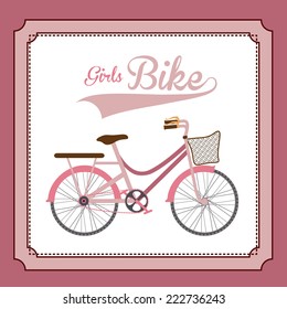 Bike design over pink background, vector illustration 