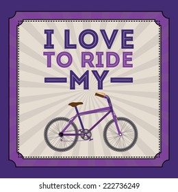 Bike design over purple background, vector illustration 