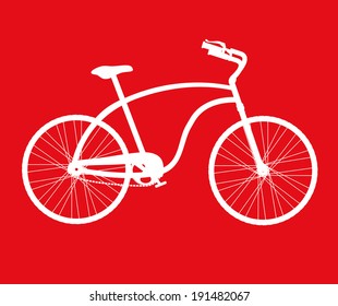 Bike design over red background, vector illustration,