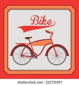 Bike design over red background, vector illustration 