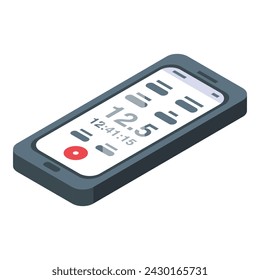 Bike device icon isometric vector. Cycle gear. Energy digital display