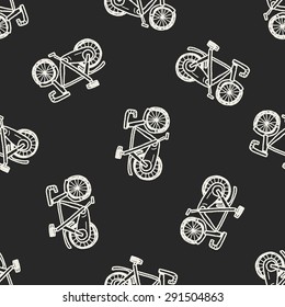 bike doodle seamless pattern background