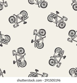 bike doodle seamless pattern background