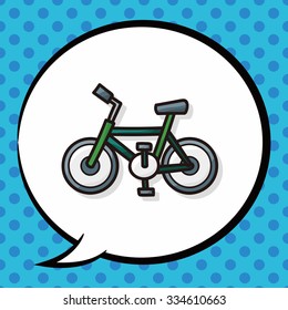 bike doodle, speech bubble