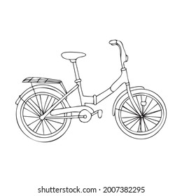 The bike is drawn with a black line. Bicycle silhouette.