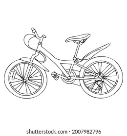 The bike is drawn with a black line. Bicycle silhouette.