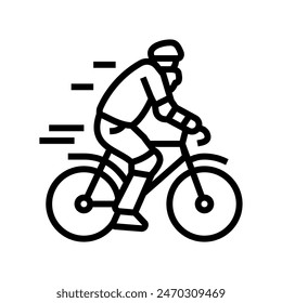 bike elderly leisure line icon vector. bike elderly leisure sign. isolated contour symbol black illustration