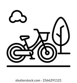 Bike Excursion icon line vector illustration