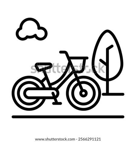 Bike Excursion icon line vector illustration