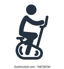 bike exercise icon on white background, fitness, sport