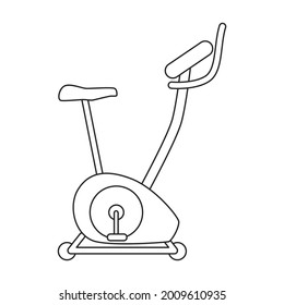 Bike exercise vector outline icon. Vector illustration velosimulator on white background. Isolated outline illustration icon of fitness bike.