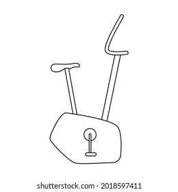 Bike exercise vector outline icon. Vector illustration velosimulator on white background. Isolated outline illustration icon of fitness bike.