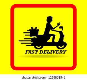 Bike fast delivery logo vector