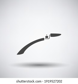 Bike Fender Icon. Dark Gray on Gray Background With Round Shadow. Vector Illustration.