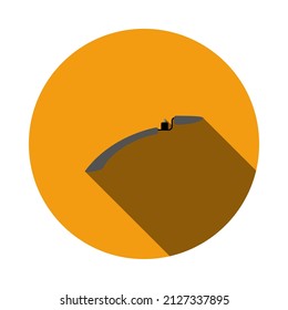 Bike Fender Icon. Flat Circle Stencil Design With Long Shadow. Vector Illustration.