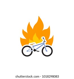 Bike Fire Logo Icon Design