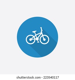 bike Flat Blue Simple Icon with long shadow, isolated on white background  