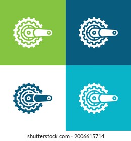 Bike Flat four color minimal icon set