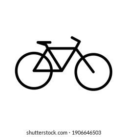 Bike flat icon. Pictogram for web. Line stroke. Suitcase isolated on white background. Vector eps10
