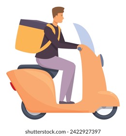 Bike food delivery icon cartoon vector. Fast courier. Restaurant delivery