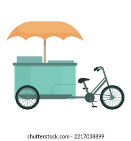 Bike food icon cartoon vector. Street truck. Shop coffee