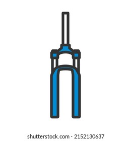 Bike Fork Icon. Editable Bold Outline With Color Fill Design. Vector Illustration.