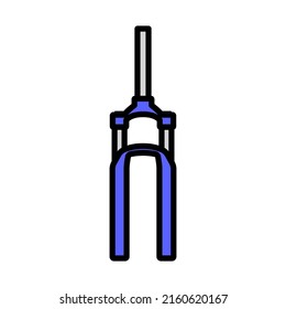 Bike Fork Icon. Editable Bold Outline With Color Fill Design. Vector Illustration.