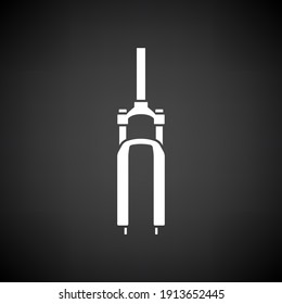 Bike Fork Icon. White on Black Background. Vector Illustration.