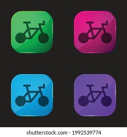 Bike four color glass button icon