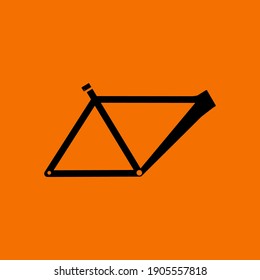 Bike Frame Icon. Black on Orange Background. Vector Illustration.