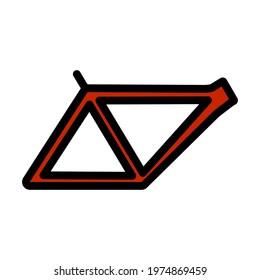 Bike Frame Icon. Bearbeitbare, fette Rahmenlinie mit Farbfülldesign. Vektorgrafik.