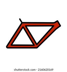 Bike Frame Icon. Editable Bold Outline With Color Fill Design. Vector Illustration.