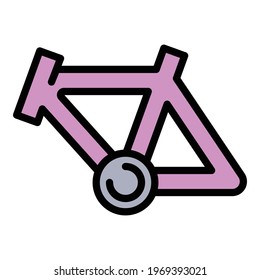 Icono de marco de bicicleta. Esquema Icono vectorial de marco de bici para diseño web aislado en fondo blanco