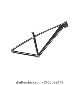 Bike Frame Icon Silhouette Illustration. MTB Parts Vector Graphic Pictogram Symbol Clip Art. Doodle Sketch Black Sign.