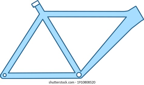 Icono de marco de bicicleta. Línea Delgada Con Diseño De Relleno Azul. Ilustración vectorial.