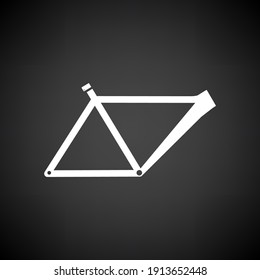 Bike Frame Icon. White on Black Background. Vector Illustration.