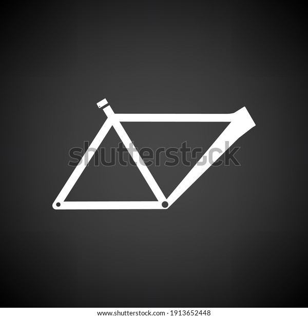 Bike Frame Icon. White on Black Background.
Vector Illustration.