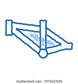 Bike Frame sketch icon vector. Hand drawn blue doodle line art Frame Sign. isolated symbol illustration