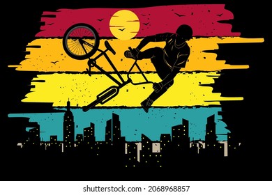 Bike freestyle silhouette design vintage retro