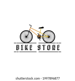 Bike Gear On Road Element Icon For Retro Clean Flat Minimalis Bike Repair Or Service Bycicle Club Bike Shop And Rent Logo Design Vector