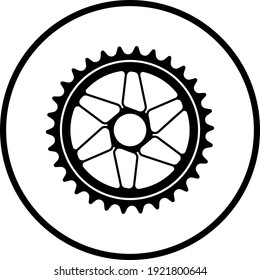 Bike Gear Star Icon. Thin Circle Stencil Design. Vector Illustration.