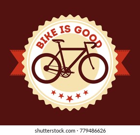 bike is good badge ribbon retro style image