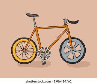 Bike hand drawn vector illustration