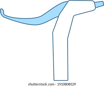 Bike HandleBar Brake Icon. Thin Line With Blue Fill Design. Vector Illustration.